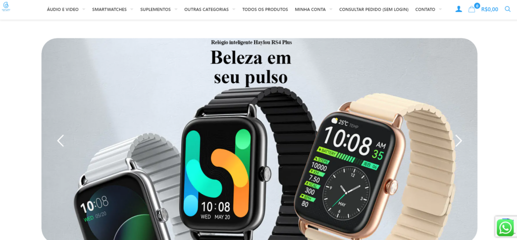 imagem exemplo de um site loja virtual e-commerce criado pela designerdi