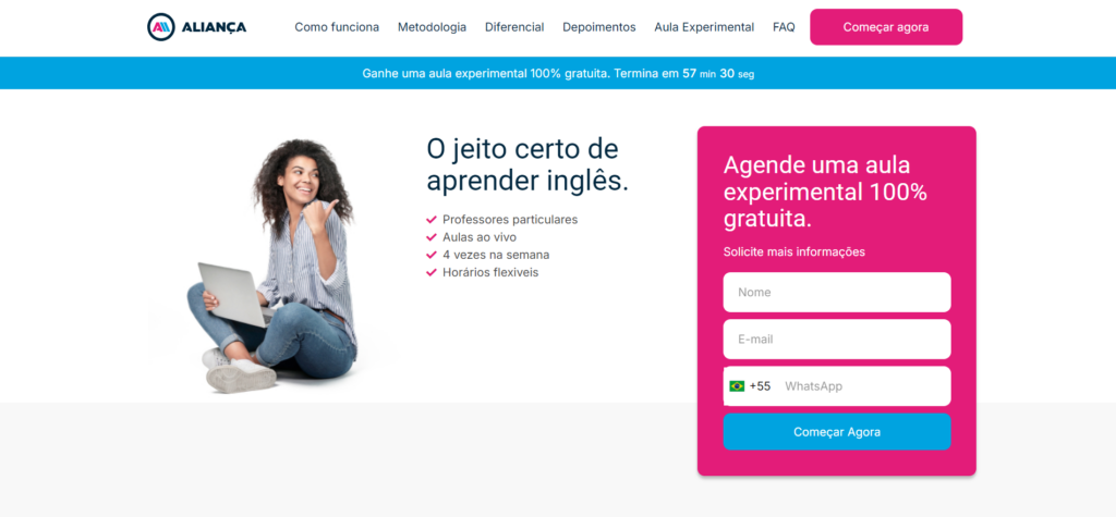 imagem exemplo de um site landing page criado pela designerdi